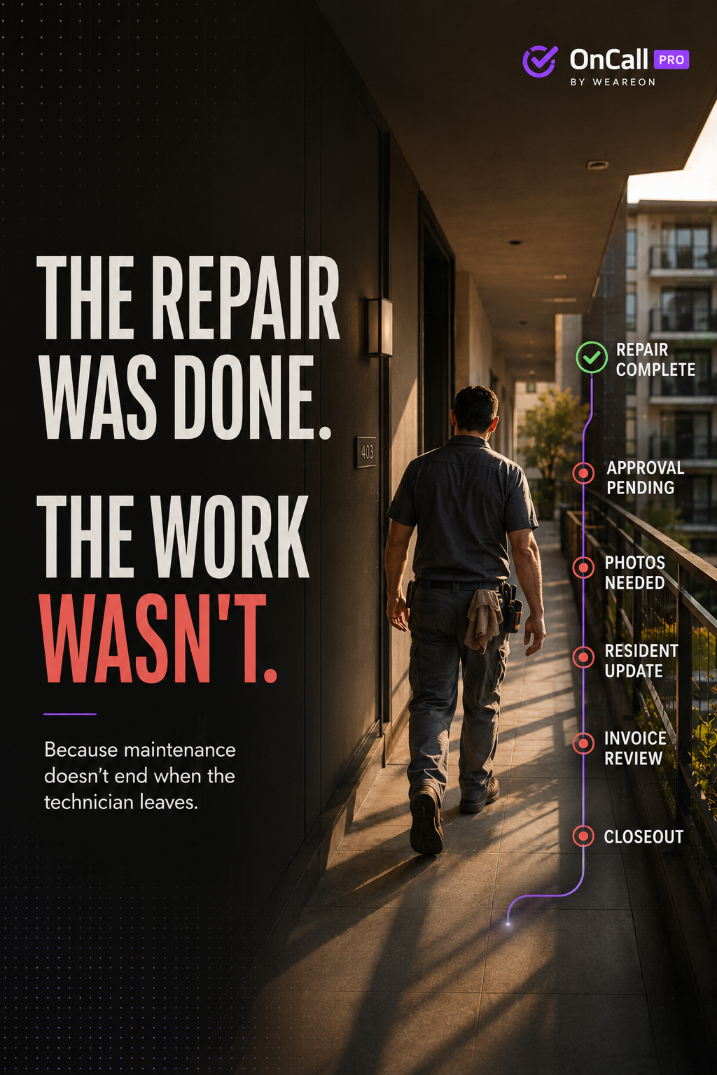 OnCall PRO maintenance workflow campaign graphic